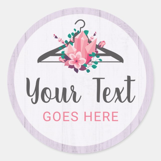 Boho Floral Clothes Hanger Closet Fashion Boutique Runder Aufkleber (Vorderseite)