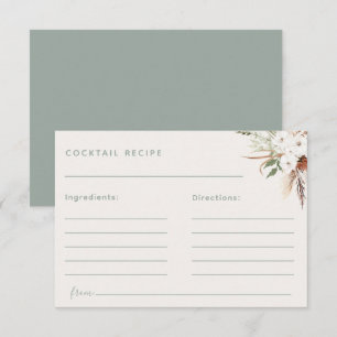 Boho Floral Cocktail Rezept Karte