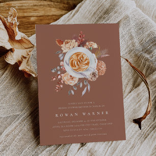 Boho Floral Coffee Brautparty Brunch Einladung