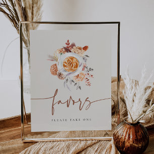 Boho Floral Coffee Brautparty Favoriten Zeichen Poster