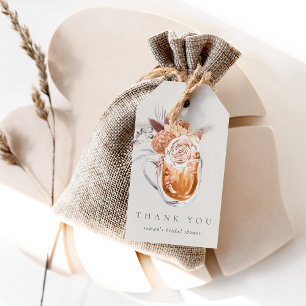 Boho Floral Coffee Brautparty Vielen Dank Geschenkanhänger