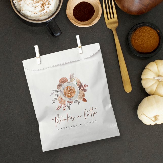Boho Floral Coffee "Danke a Latte" Geschenktütchen (Von Creator hochgeladen)
