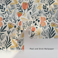 Boho Floral Coral Mustard Aquamarin