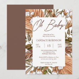 Boho Floral Cotton | Getrocknete Gräser Kinderdusc Einladung