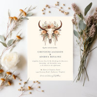 Boho Floral Cow Skull Western Hochzeit