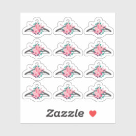 Boho Floral Crystals Clothes Hanger Fashion Closet Aufkleber