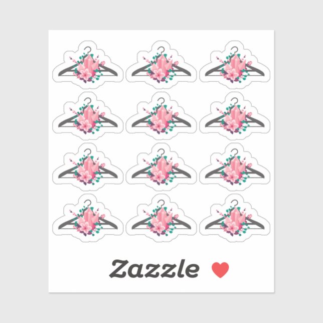 Boho Floral Crystals Clothes Hanger Fashion Closet Aufkleber (Blatt)