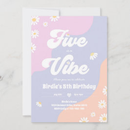 Boho Floral Daisy 5. Geburtstag 5 ist ein Vibe Einladung