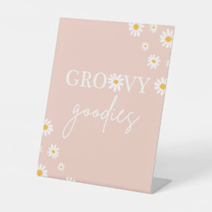 Boho Floral Daisy Groovy Birthday Groovy Goodies Sockelschild