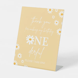 Boho Floral Daisy Groovy Birthday Party Gefallen Sockelschild