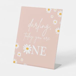 Boho Floral Daisy Groovy Geburtstagsparty Dekorati Sockelschild