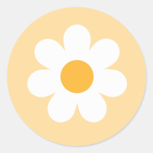 Boho Floral Daisy Groovy Geburtstagsparty Favorite Runder Aufkleber