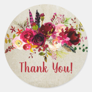 Boho floral danke Ihnen Aufkleber