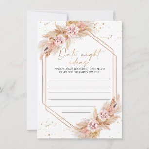 Boho Floral Date Night Ideas Card Einladung