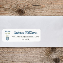 Boho Floral Denim Pocket Blue Jean Baby Shower