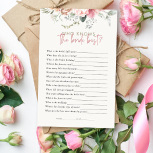 Boho Floral, der das Bride Brautparty Game kennt