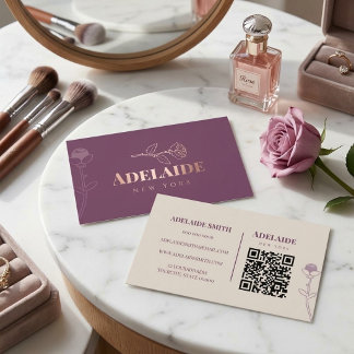 Boho Floral Design Visagist QR Visitenkarte