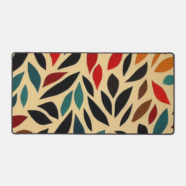 Boho Floral Desk Mat Schreibtischunterlage (Vorderseite)