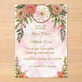 Boho Floral Dreamcatcher Einladung zur Hochzeit