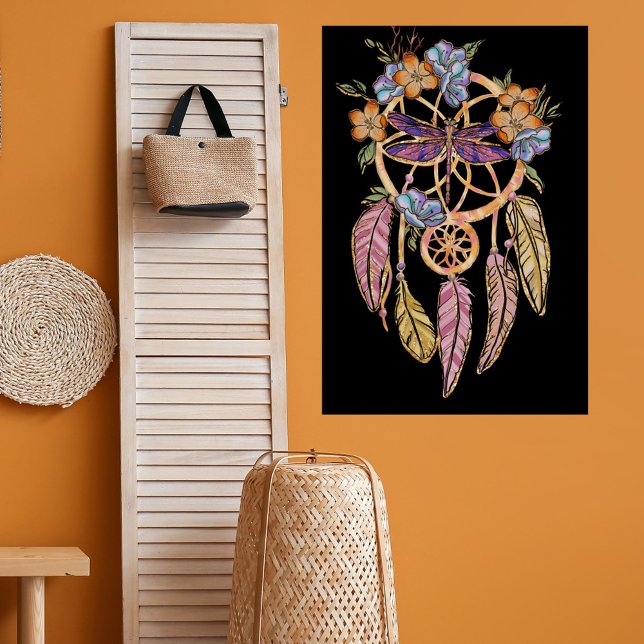 Boho Floral Dreamcatcher mit Dragonfly Poster (Von Creator hochgeladen)
