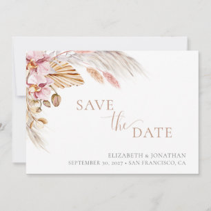 Boho Floral Dusty Pink Elegante Save the Date Kart Einladung