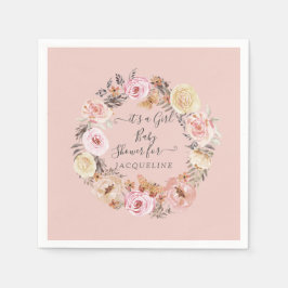 Boho Floral Dusty Pink Modern Baby Girl Dusche Serviette