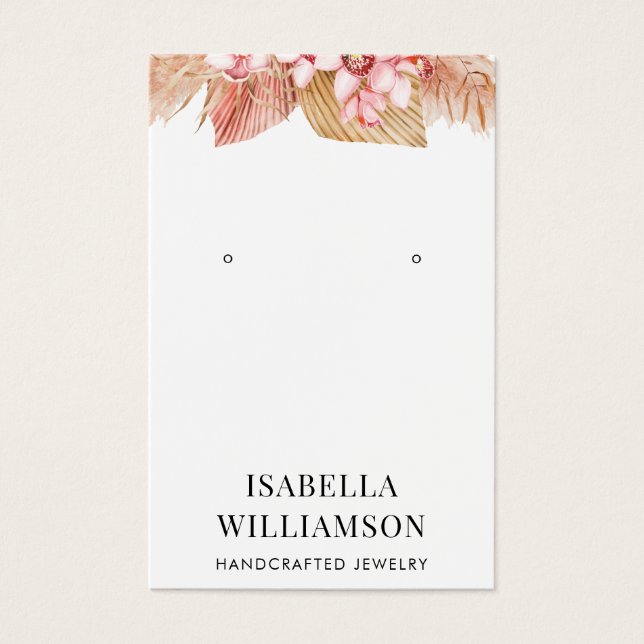 Boho Floral Earring Juwelier Display Card (Vorderseite)
