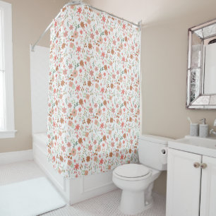 Boho Floral Earth Tones Moderne Blume Duschvorhang