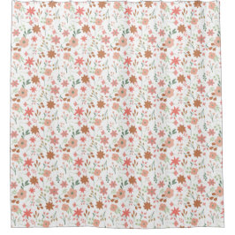 Boho Floral Earth Tones Moderne Blume Duschvorhang