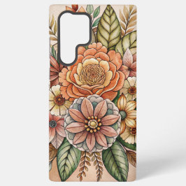 Boho Floral Earth Tones Samsung Galaxy Case Hülle