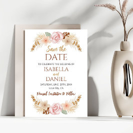 Boho floral Earth Tones Wedding rettet das Datum Save The Date