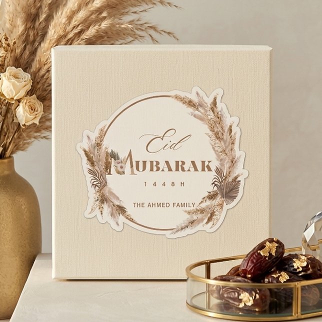 Boho Floral Eid Mubarak Aufkleber (Von Creator hochgeladen)