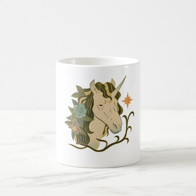 Boho-Floral-Einhorn-Kaffeetasse   Kaffeetasse (Mittel)