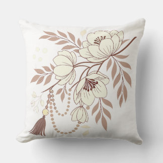 Boho Floral Elegance | Soft Beige Kissen