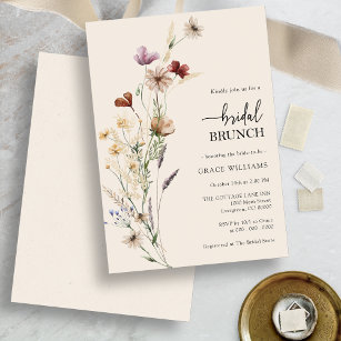 Boho Floral Elegant Bridal Brunch Einladung