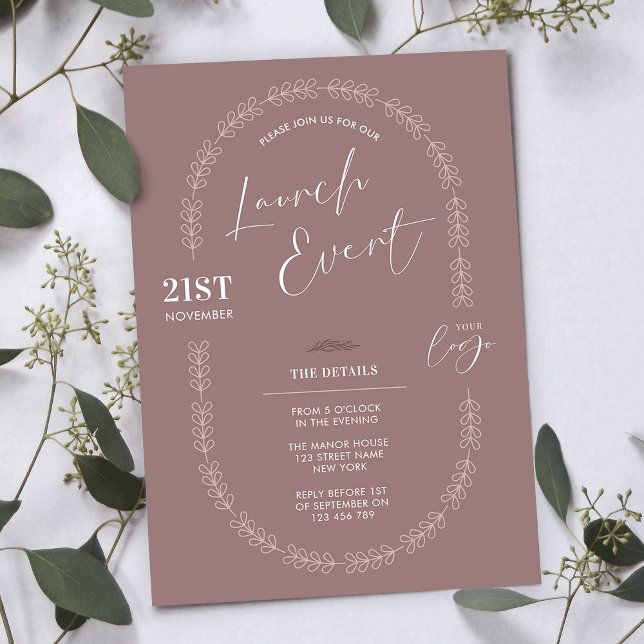 Boho Floral Elegant Salon Boutique Einladung (Boho inspired floral motif business grand opening invitations that are sure to impress)
