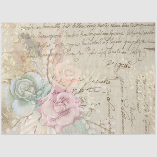 Boho Floral Ephemera Design Series #4 Seidenpapier (Vorderseite)