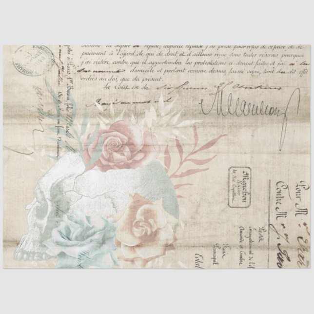 Boho Floral Ephemera Design Series #6 Seidenpapier (Vorderseite)