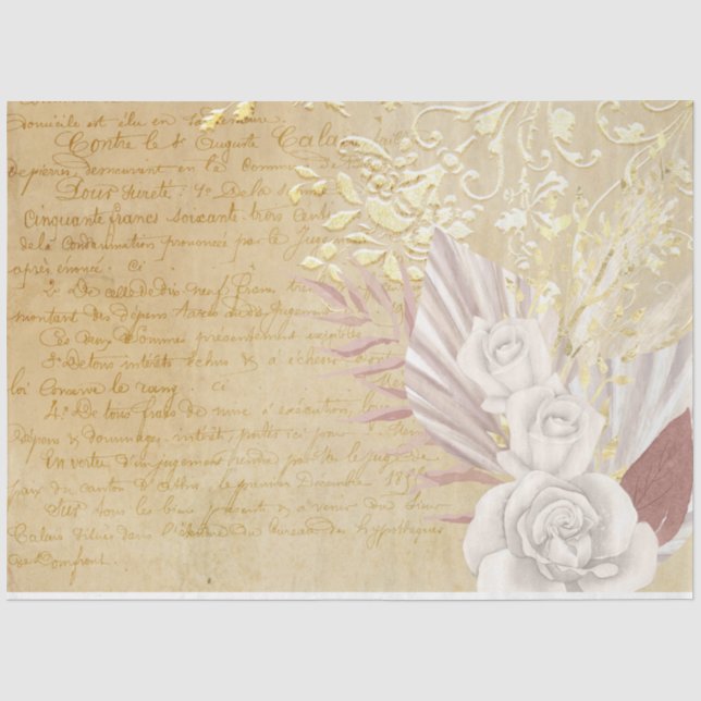 Boho Floral Ephemera Design Series #9 Seidenpapier (Vorderseite)
