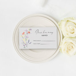 Boho Floral erraten, wie viele Küsse Bridgame Begleitkarte