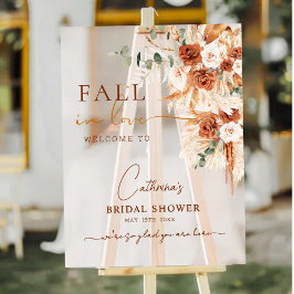 Boho Floral Fall in Liebe Brautparty Willkommen Acrylschild