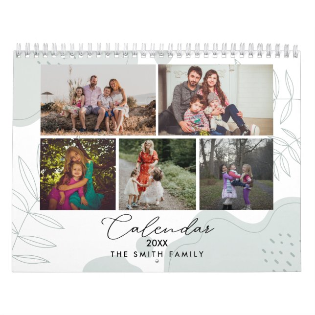 Boho Floral Family Erinnerungen Foto Keepake Kalender (Titelbild)