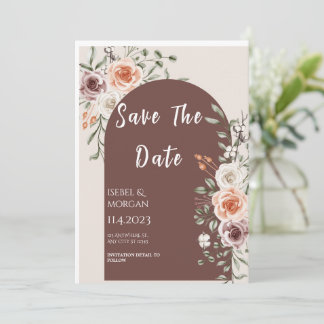 Boho Floral Fête Wedding Invitation Card Dankeskarte