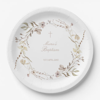 Boho floral flowers Paper Plate table decor Pappteller