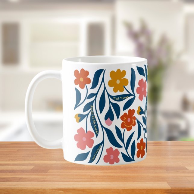 Boho Floral Folk Art Teacher Geschenk mit Bestätig Kaffeetasse (Von Creator hochgeladen)