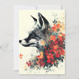 Boho Floral Fox Wildlife Nature Feiertagskarte