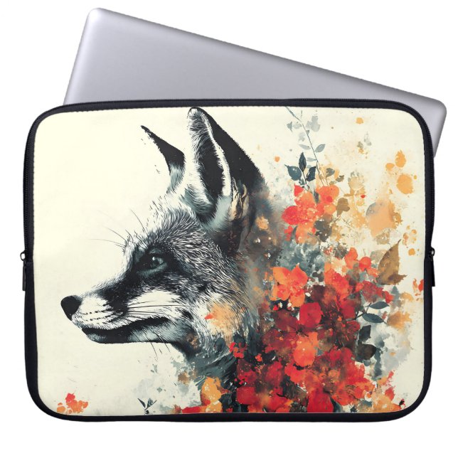 Boho Floral Fox Wildlife Nature Laptopschutzhülle (Vorderseite)