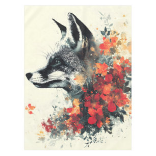 Boho Floral Fox Wildlife Nature Tischdecke