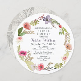 Boho Floral Garden Bridal Dusche Einladungen