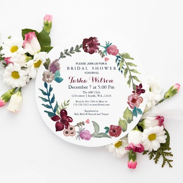 Boho Floral Garden Bridal Dusche Einladungen (Boho Floral Garden Bridal Shower Invitations)
